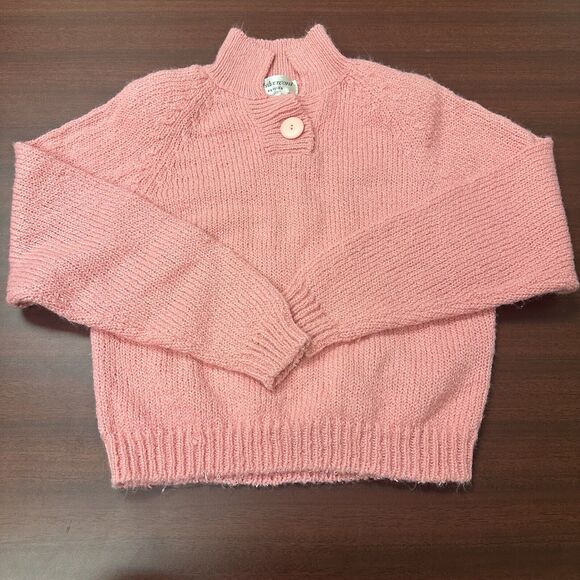 Vintage Silvercord Petites Sweater Womans Sz M Pet. Acrylic L/S 1 Button 90s Y2K - Picture 2 of 7